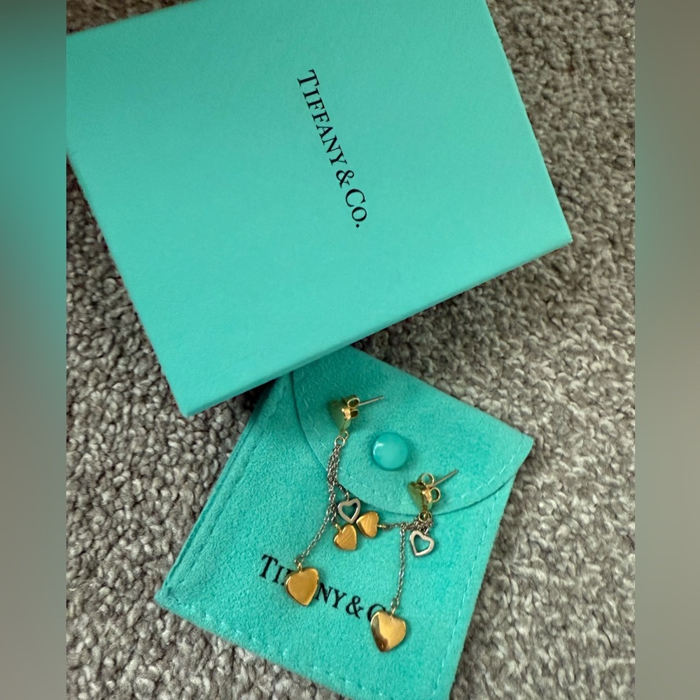 Tiffany & Co. 18k White And Yellow Gold Multi-Heart Drop Earrings